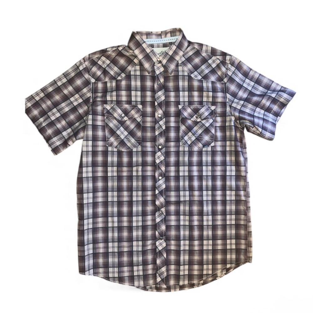 Coastal Western Plaid Pearl Button Down Shirt